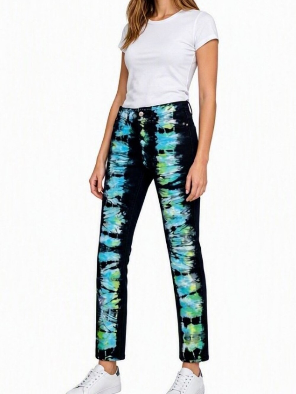 Rogue Sexy Blue Green Tie Dye Effect Slim Cut Jeans 32" Waist